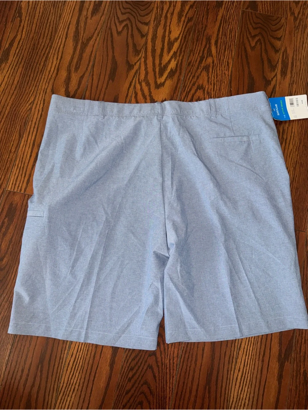 Haggar Light Blue Flat-Front Performance Shorts